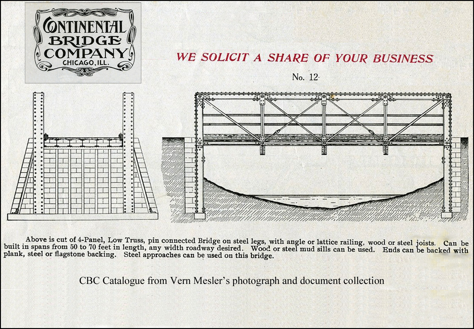 Continental Bridge Company (Chicago 1903-1907) Bedstead Truss Bridge