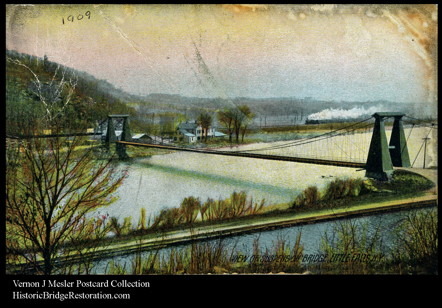 Suspension Bridge, Little Falls NY 1909