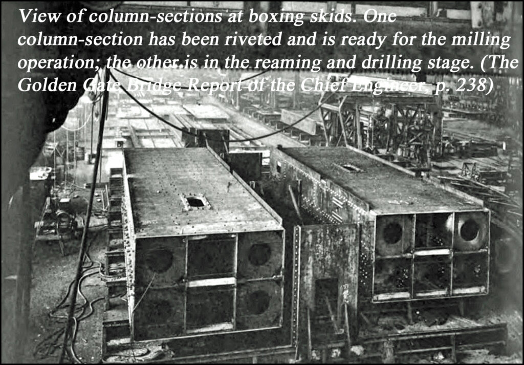 Two column-sections of the Golden Gate Bridge