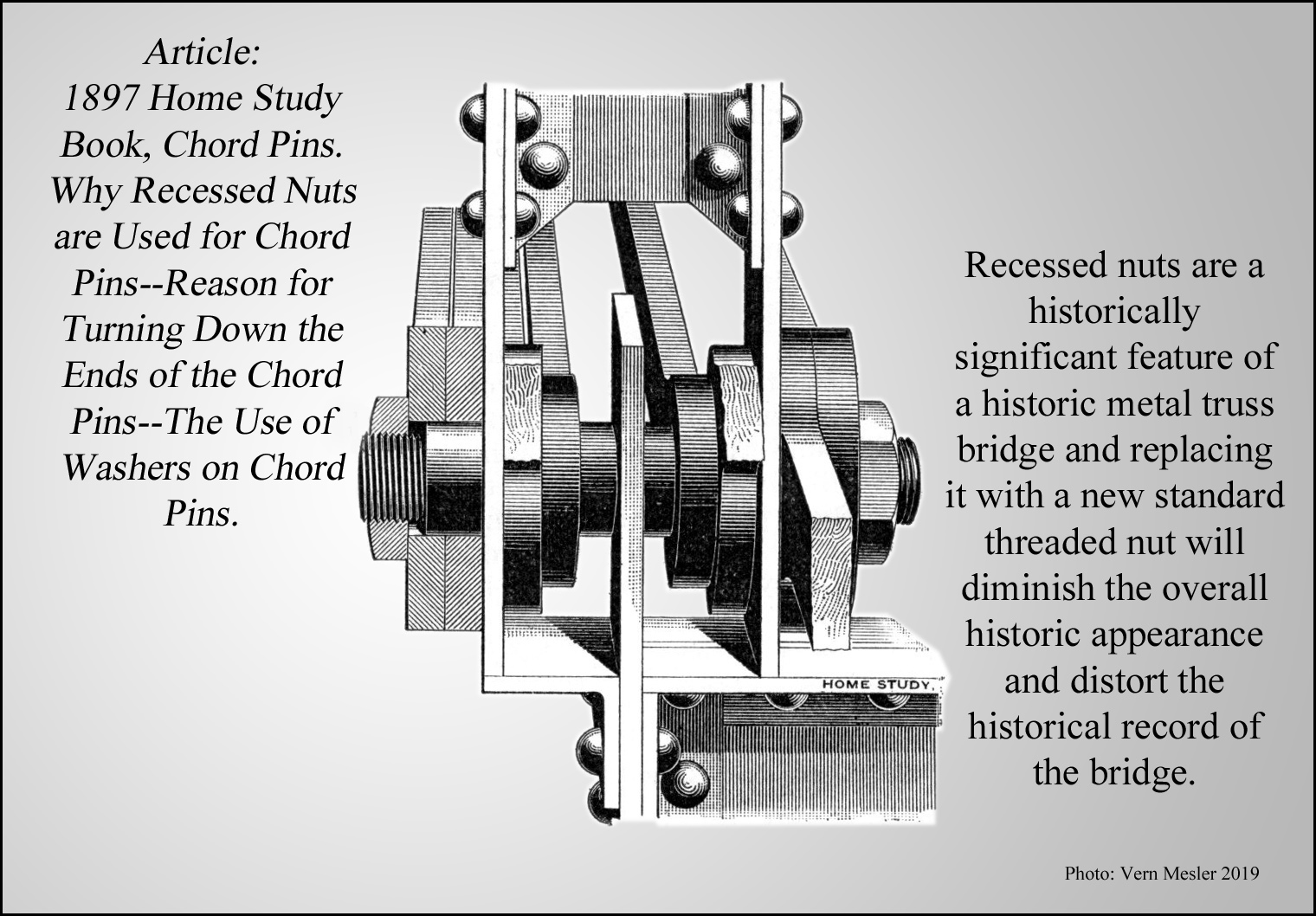 Chord pins and recessed nuts