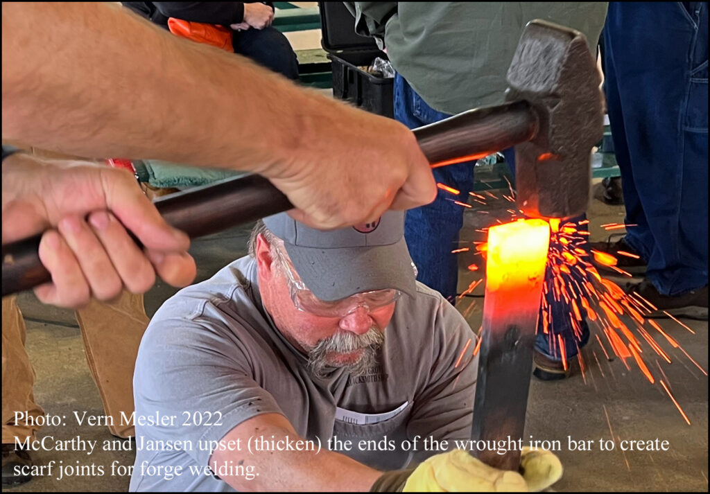 Upsetting the Ends of the Wrought Iron Bar