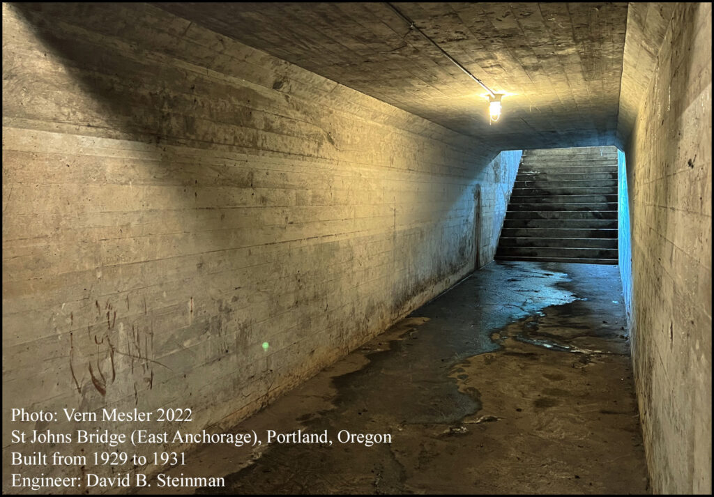 1931 St Johns Bridge, interior cable anchorage, Portland, Oregon