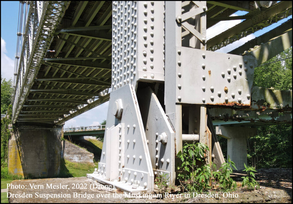 Dresden Suspension Bridge over the Muskingum River in Dresden, Ohio