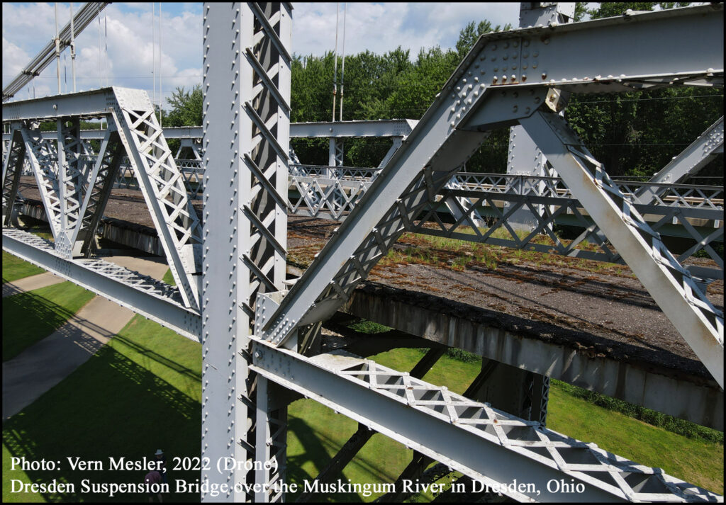 Dresden Suspension Bridge over the Muskingum River in Dresden, Ohio