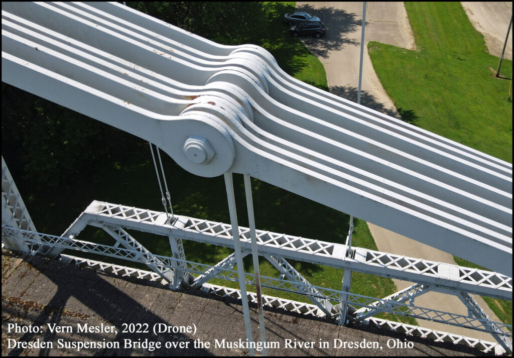 Dresden Suspension Bridge over the Muskingum River in Dresden, Ohio