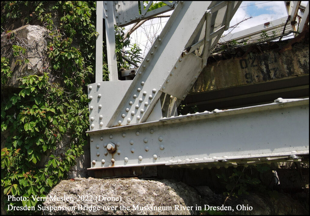 Dresden Suspension Bridge over the Muskingum River in Dresden, Ohio