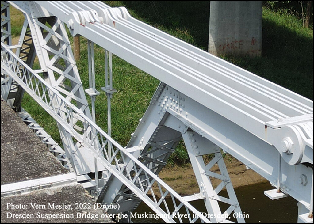 Dresden Suspension Bridge over the Muskingum River in Dresden, Ohio