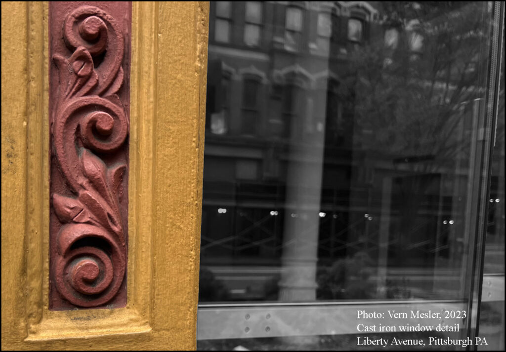 Cast iron window detail Liberty Avenue, Pittsburgh PA