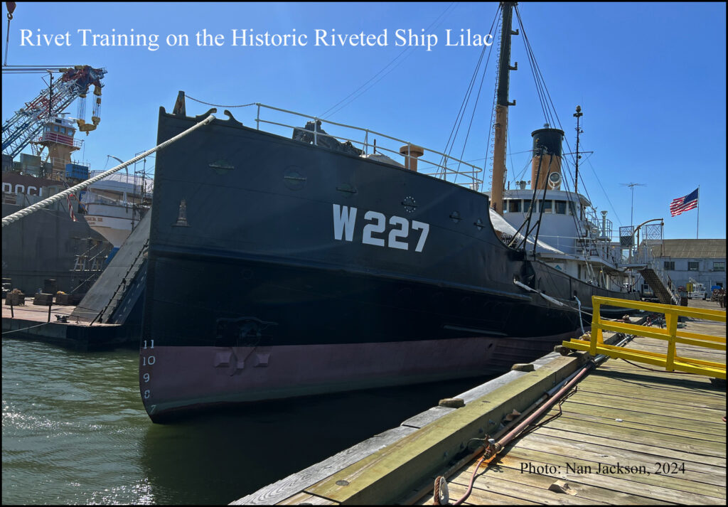 Rivet training on the Historic Riveted Ship Lilac