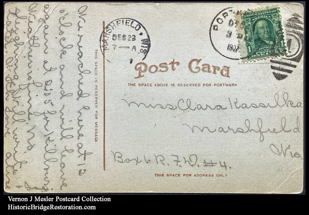 New bridge on the Wisconsin Portage, Wisconsin 1907