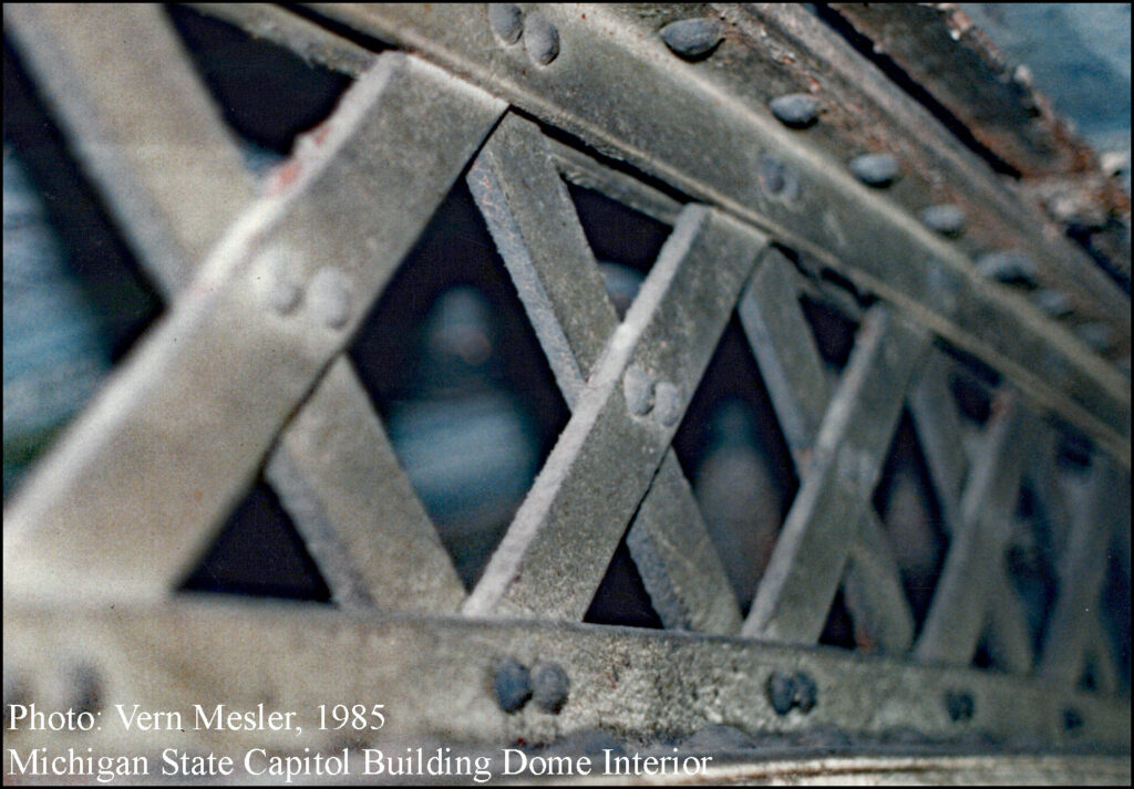 1871 Michigan State Capitol Building Dome Interior Wrought Iron Truss