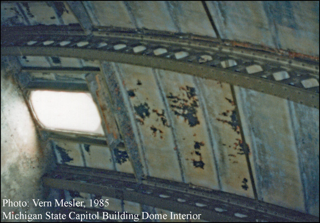 1871 Michigan State Capitol Building Dome Interior Wrought Iron Truss