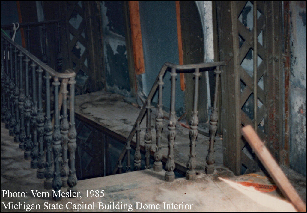 1871 Michigan State Capitol Building Dome Interior Wrought Iron Truss