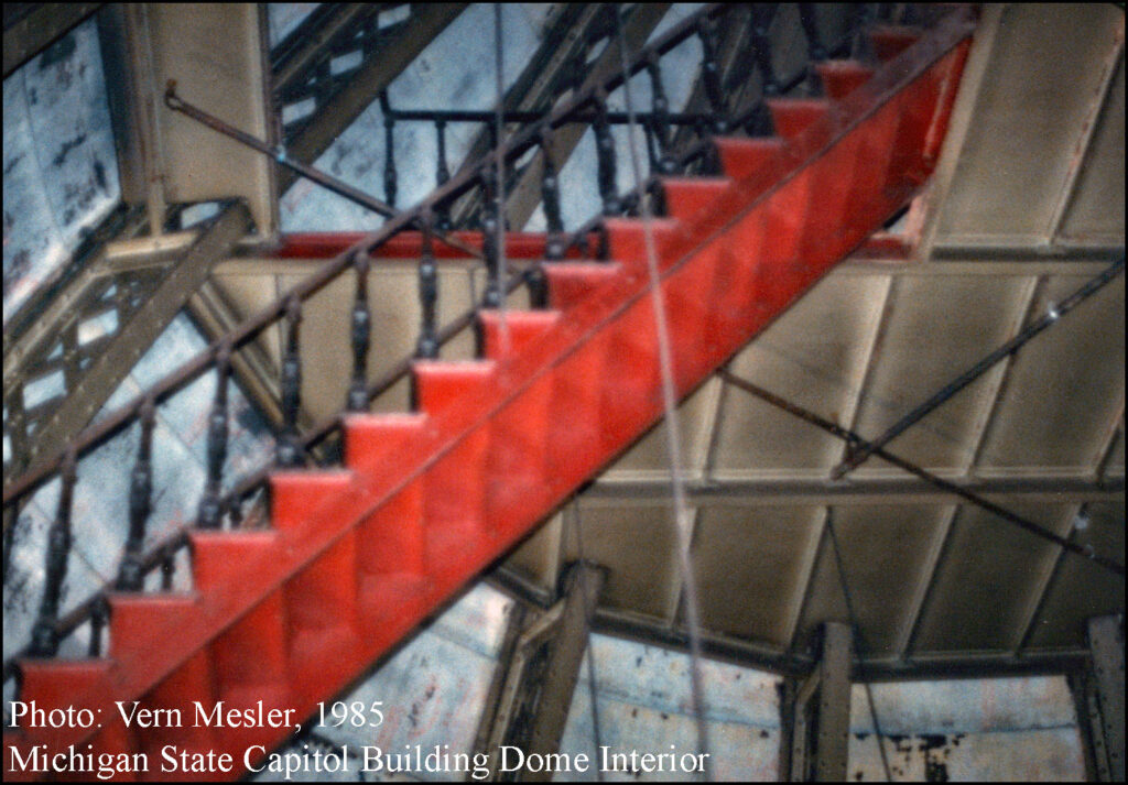 1871 Michigan State Capitol Building Dome Interior Wrought Iron Truss