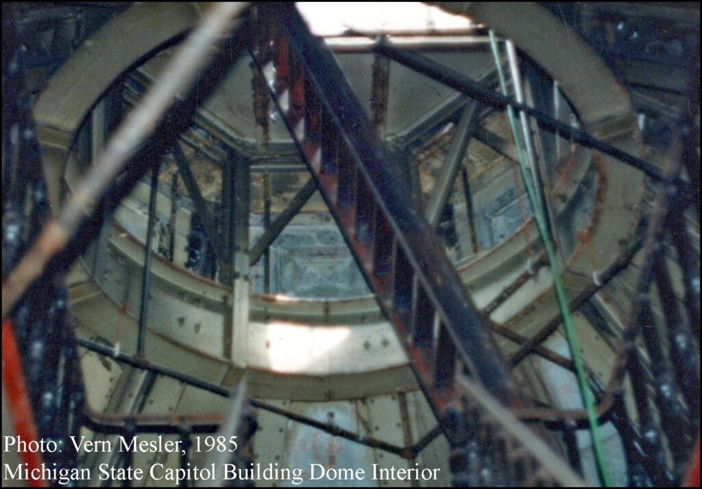 1871 Michigan State Capitol Building Dome Interior Wrought Iron Truss