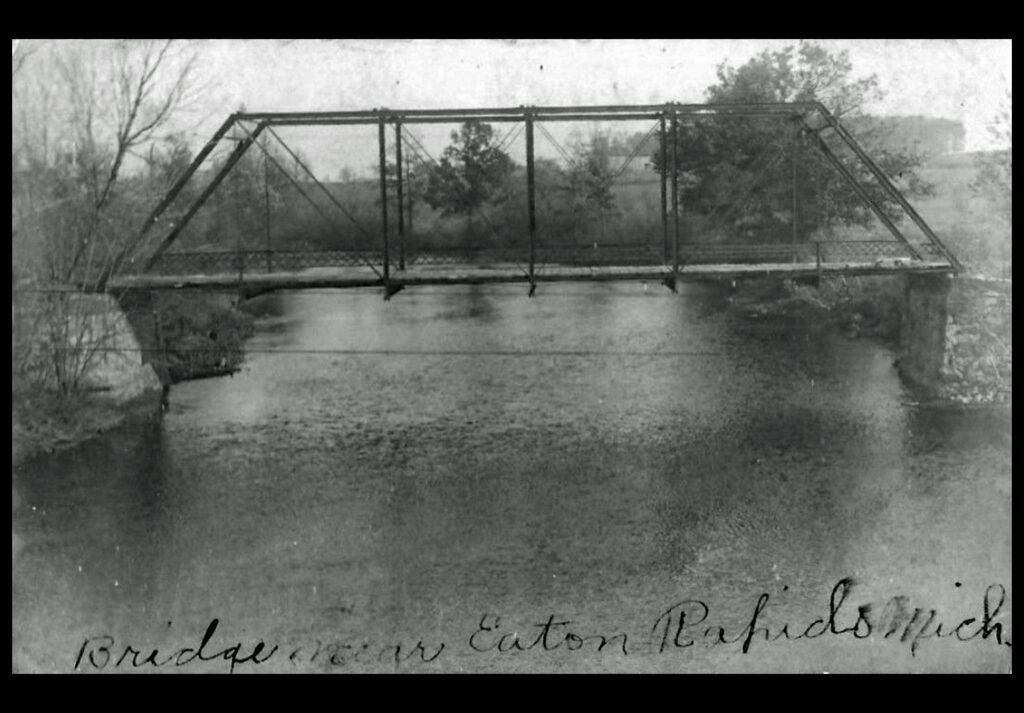 historic photo of the Maple Rapids Road Bridge, Maple Rapids, Michigan