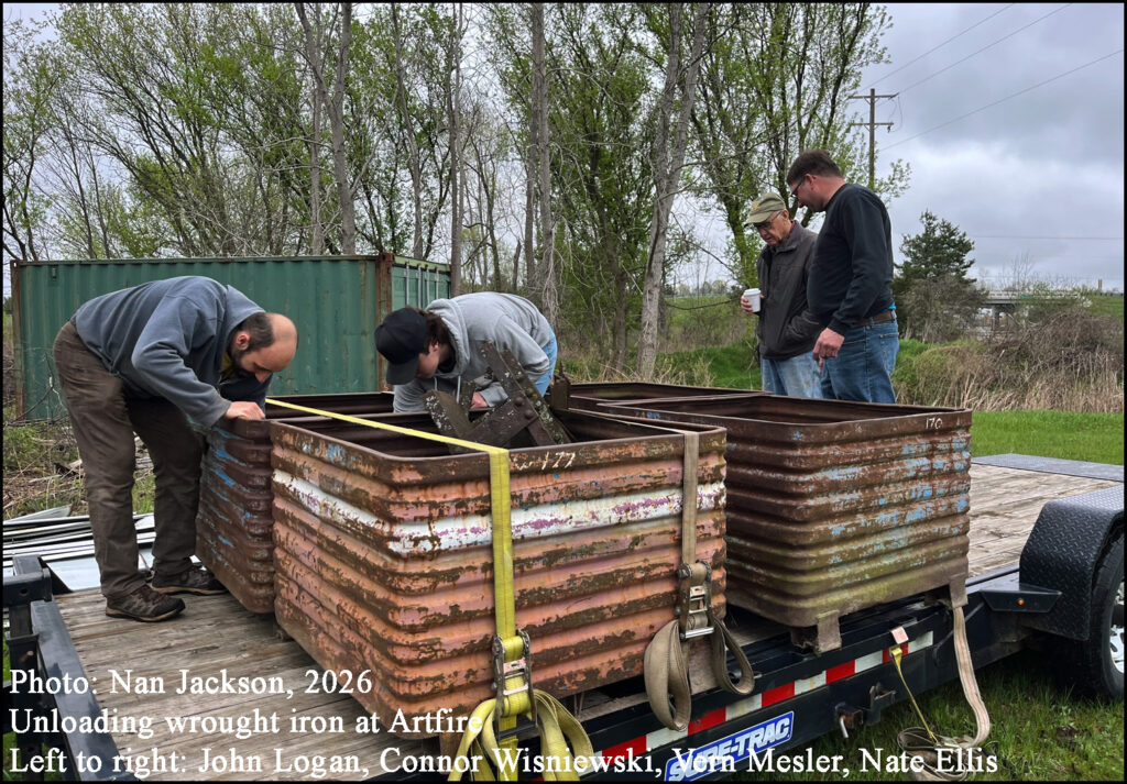 Unloading wrought iron at John Logan artfire 2026