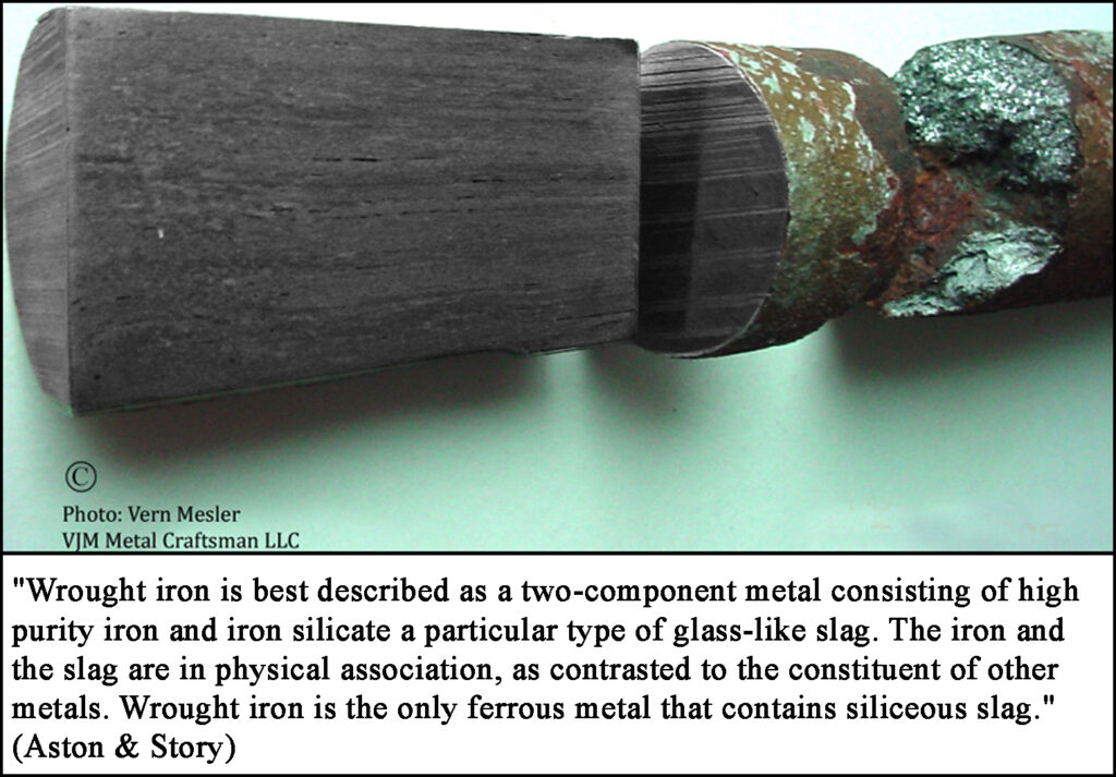wrought iron two component metal high purity iron glass like slag