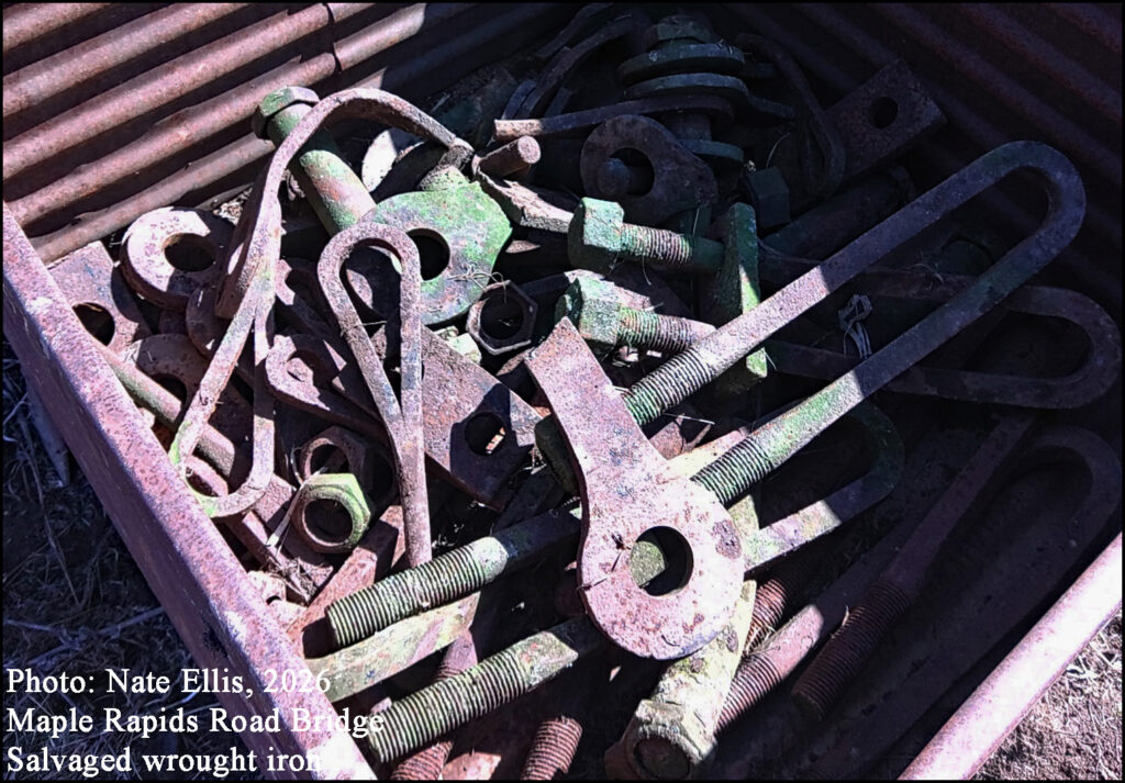 Nate Ellis, 2026 Maple Rapids Road Bridge Salvaged wrought iron