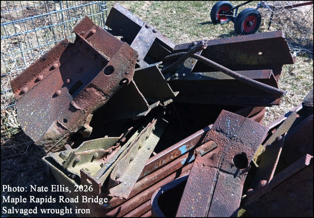 Nate Ellis, 2026 Maple Rapids Road Bridge Salvaged wrought iron